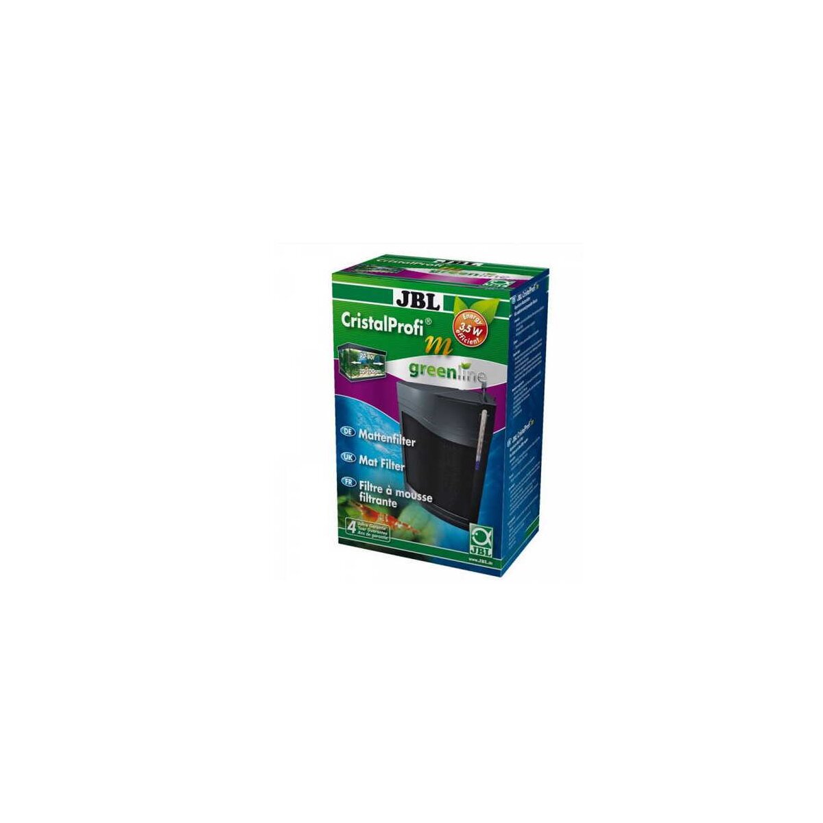 Filtro JBL Cristalprofi M Greenline Per Acquari 20-80L – Pompa Sommersa Con Spugna A Pori Fini, Adatto A Pesci Piccoli E Gamberetti