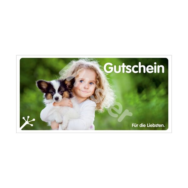 Geschenkgutschein Megazoo Nord Filialen - Mädchen mit Hund, 20 €