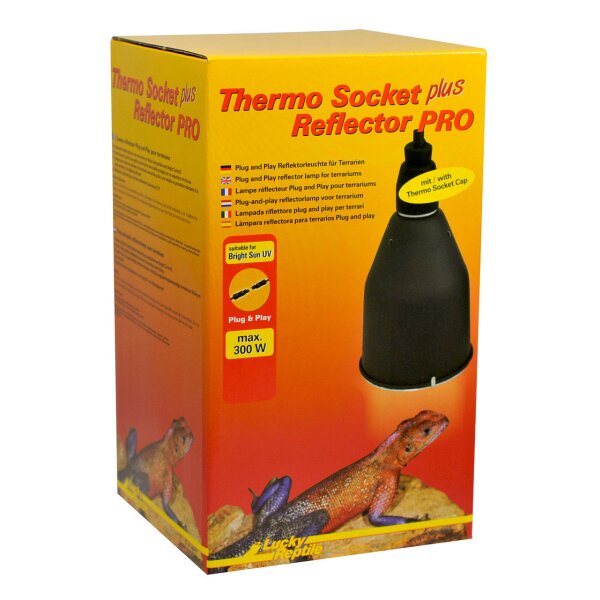 Lucky Reptile Thermo Socket + Reflector PRO lang ,,schwarz"