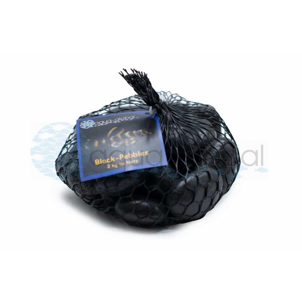 Aqua Global Black-Pebbles im Netz 2kg