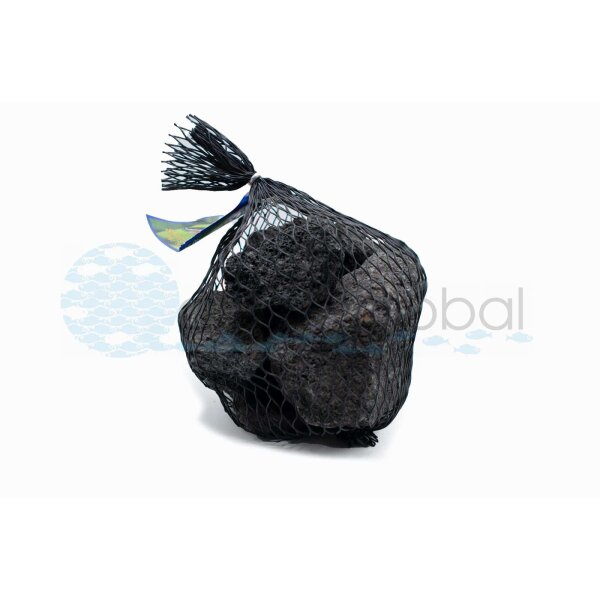 Schwarze Lava Chips im Netz 2kg