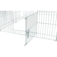 Freilaufgehege mit Abdeckung, Metall 216x65x116 cm