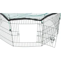 Freilaufgehege mit Schutznetz, pulverbesch., gr&uuml;n &oslash; 150 &times; 57 cm