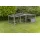 Freilaufgehege XL mit Abdeckung, Holz, grau 233x79x116 cm