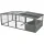 Freilaufgehege XL mit Abdeckung, Holz, grau 233x79x116 cm