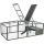 Freilaufgehege XL mit Abdeckung, Holz, grau 233x79x116 cm