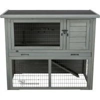 Kleintierstall mit Freilaufgehege, grau 116x97x63 cm