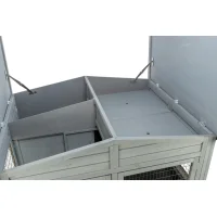 Kleintierstall XL, 2-st&ouml;ckig, grau 135x115x112 cm