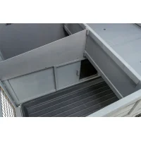 Kleintierstall XL, 2-st&ouml;ckig, grau 135x115x112 cm
