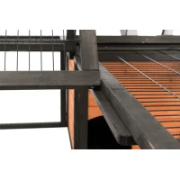 Freilaufgehege mit Abdeckung, Holz, grau 174x48x109