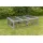 Freilaufgehege mit Abdeckung, Holz, grau 174x48x109