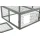 Freilaufgehege mit Abdeckung, Holz, grau 174x48x109