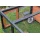 Freilaufgehege mit Abdeckung, Holz, grau 174x48x109