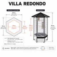 Villa Redondo | Sechseck-Voliere - Antik/Platinum