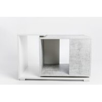 DUO Unterschrank f&uuml;r Terrarien 90x60x50 Wei&szlig; - Beton