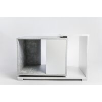 DUO Unterschrank f&uuml;r Terrarien 90x60x50 Wei&szlig; - Beton