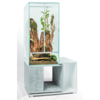 DUO Unterschrank f&uuml;r Terrarien 90x60x50 Wei&szlig; - Beton