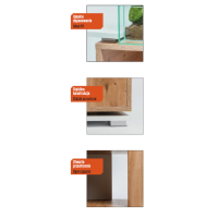 DUO Unterschrank f&uuml;r Terrarien 90x60x50 Wei&szlig; - Artisan Eiche