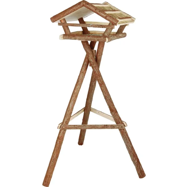 Futterhaus mit Ständer, Rindenholz,  Holz-Optik...