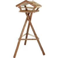 Futterhaus mit Ständer, Rindenholz,  Holz-Optik...