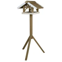 Futterhaus mit Ständer, Kiefernholz, grau/weiß...