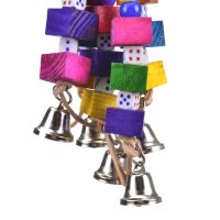 Vogelspielzeug - Five Bell mit Gl&ouml;ckchen und B&uuml;ffelhautschuh